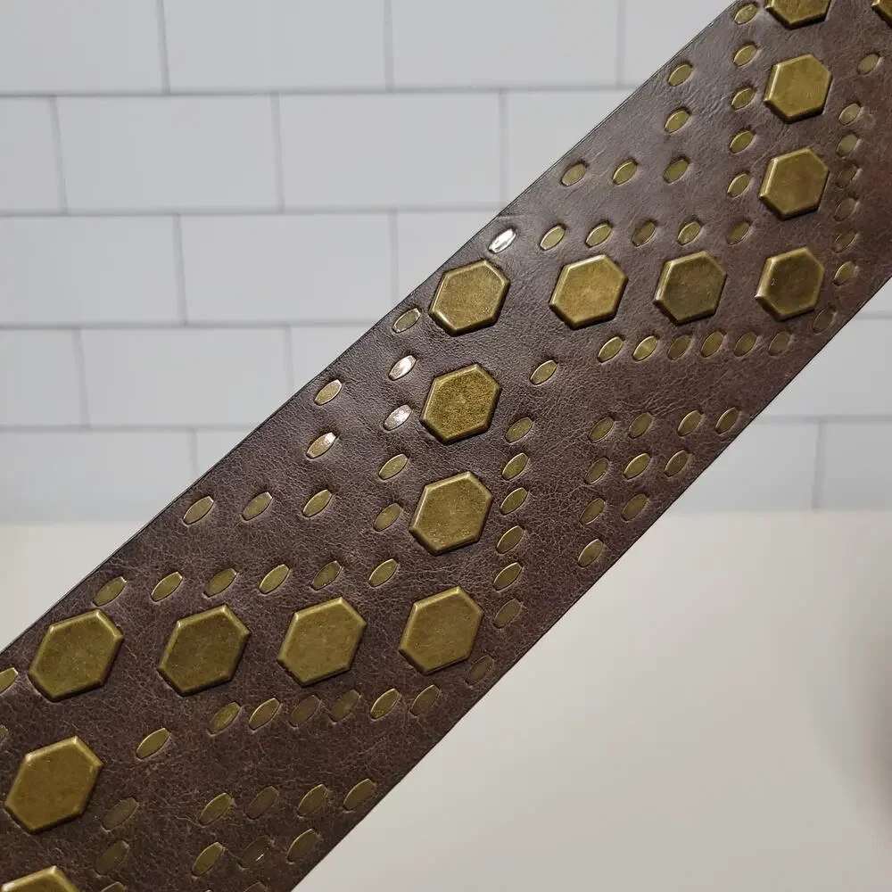 Jessica Simpson Brown Wide Studded Waist Belt Womens Size Medium M Boho